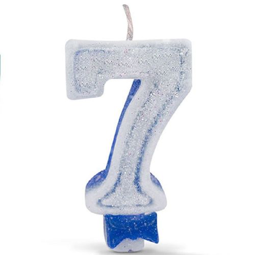 Vela de Aniversário Regina Super Glitter Azul Nº7
