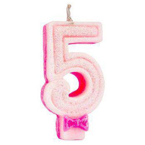 Vela de Aniversário Regina Super Glitter Nº 5 Rosa Unidade