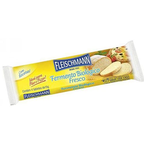 Fermento Biológico Fresco Fleischmann com 4 Tabletes de 15 g