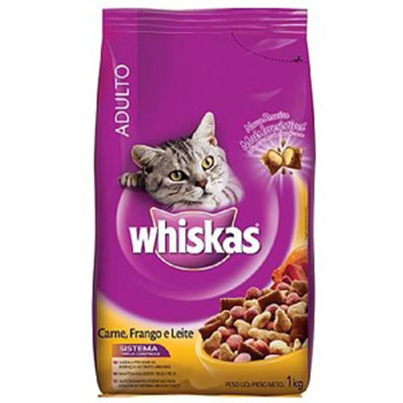 Alimento-para-Gato-Whiskas-Carne-Frango-e-Leite-Pacote-1-kg