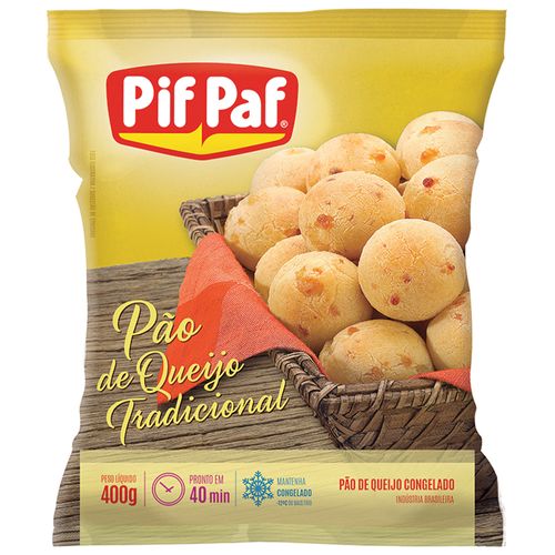 Pão de Queijo Pif Paf Tradicional Congelado Pacote 400 g
