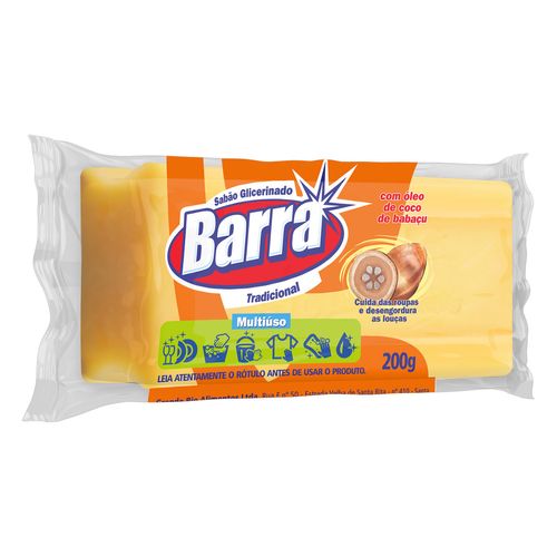 Sabão Barra Glicerinado Tradicional Barra Pacote 200g