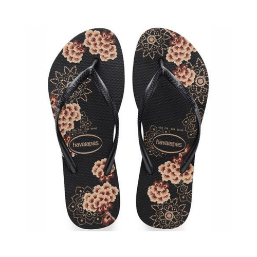 Sandália Havaianas Slim Organic Preto e Cinza 1 par 33/34