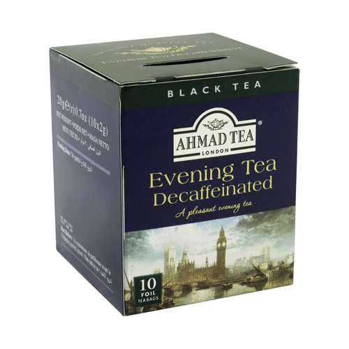 Chá Preto Evening Tea Decaffeinated Ahmad Tea London Caixa 20g 10 Unidades