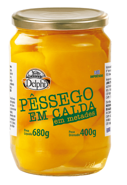 Pêssego em Calda Grego Delphi em Metades 680g