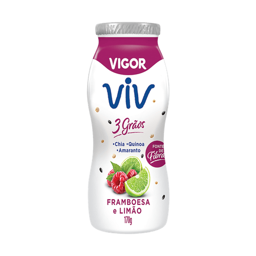 Iogurte Líquido Framboesa & Limão Vigor Viv 3 Grãos 170g
