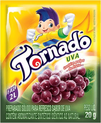 Refresco em Pó Tornado Uva Pacote 15g