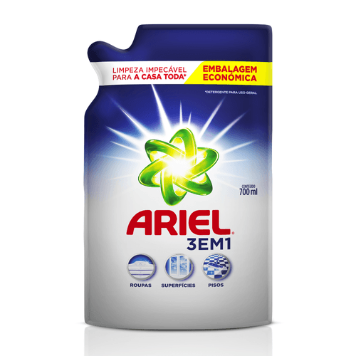 Detergente Uso Geral Ariel Sachê 700ml Embalagem Econômica