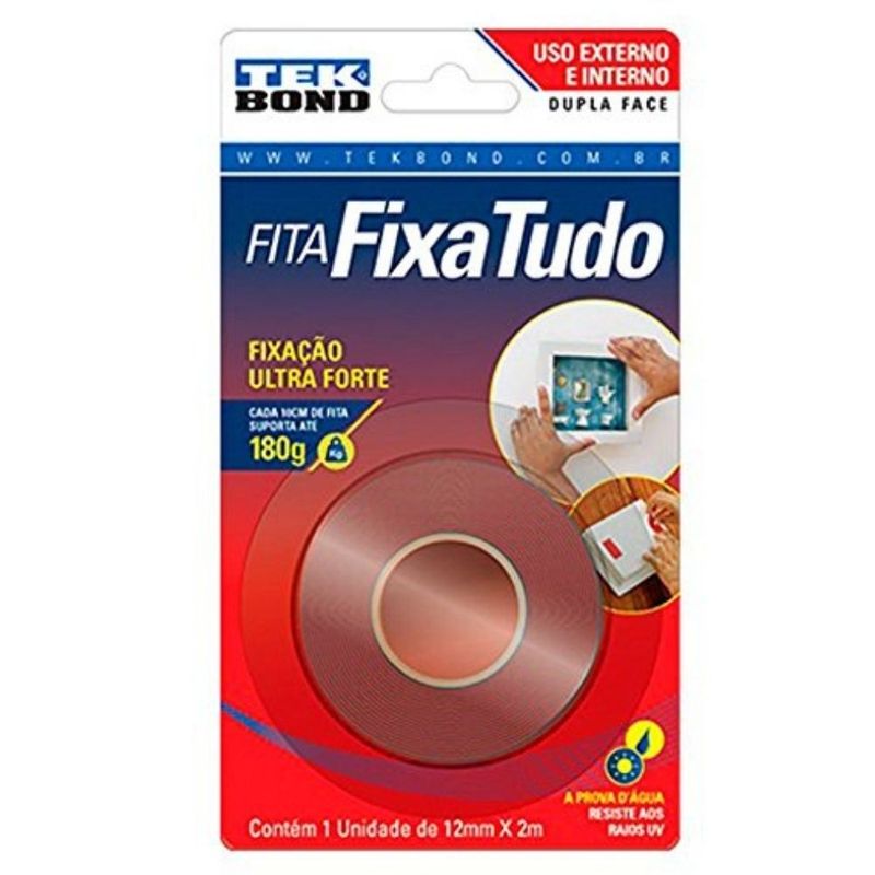 Fita Adesiva Tekbond Uso Externo 12mm x 2m Unidade