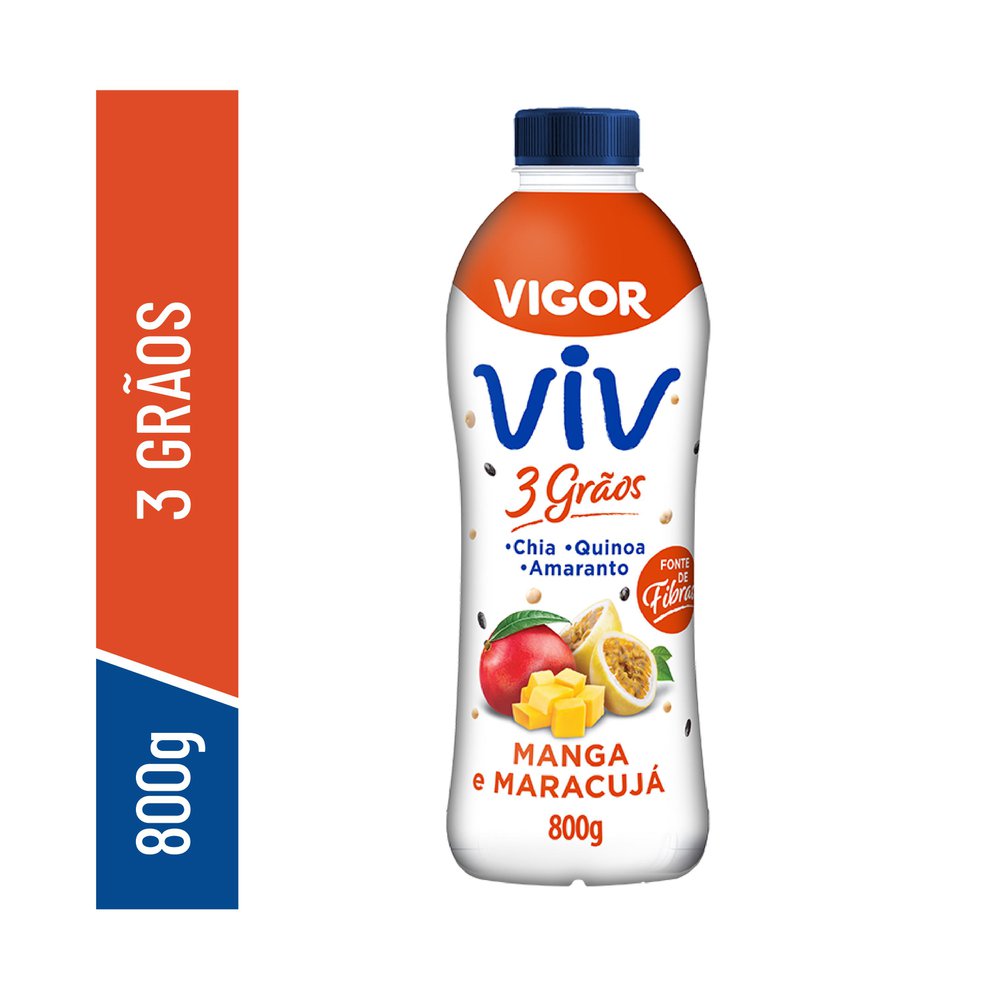 Iogurte Viv 3 Grãos Manga e Maracujá Vigor 800g