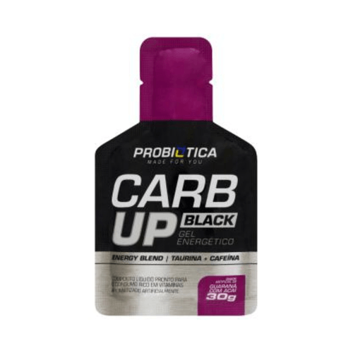 Suplemento Energético Gel Guaraná com Açaí Probiótica Carb Up Black Sachê 30g