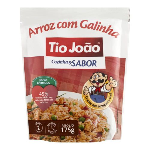 Arroz Tio João Cozinha & Sabor Galinha Pacote 175 g