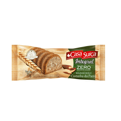 Bolinho Suíço Integral Castanha-do-Pará sem Adição de Açúcar Casa Suíça Pacote 35g