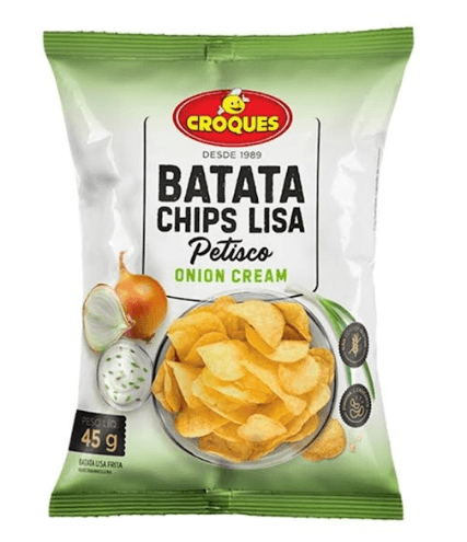 Batata Chips Lisa Petisco Onion Cream Croques Pacote 45g
