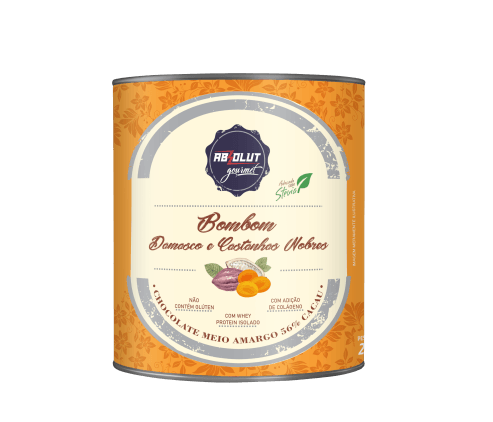 Bombom Absolut Meio Amargo Damasco e Castanhas Nobres 200g