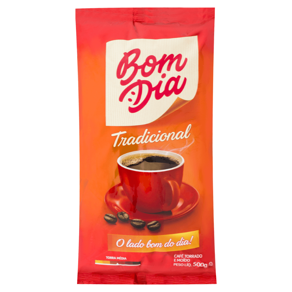 Café Torrado e Moído Tradicional Bom Dia Pacote 500g