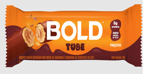 Barra de Proteína Paçoca Bold Tube Pacote 30g