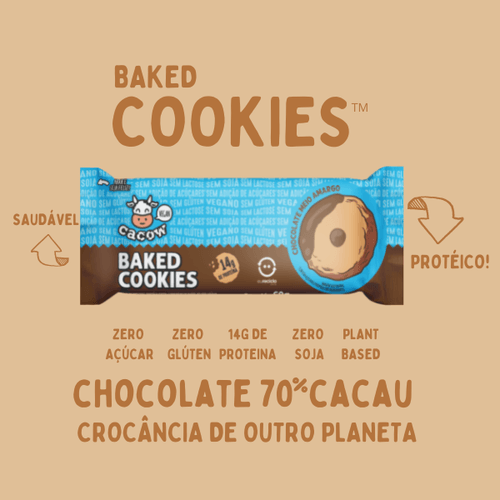 Baked Cookies de Chocolate Meio Amargo Cacow 60g