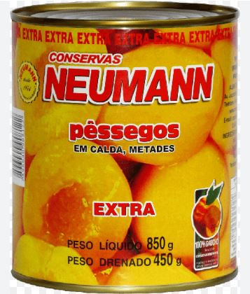 Pêssego Em Calda Metades Neumann Lata 450g