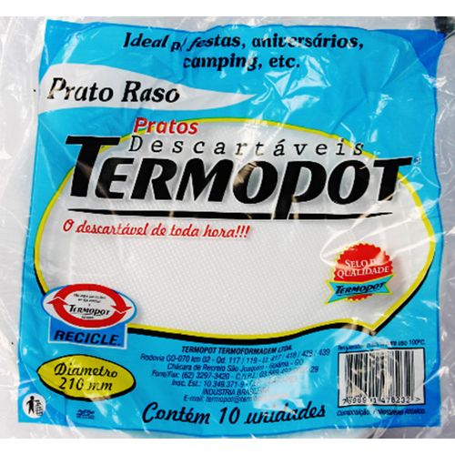 Prato Desc Termopot 21cm 10un-Pc Raso