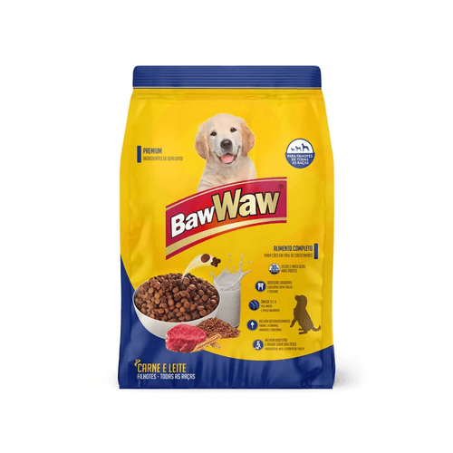 Ração para Cão Filhotes Carne e Leite Baw Waw Pacote 3kg