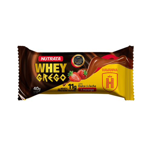 Barra de Proteína Doce de Leite & Morango Whey Grego Havanna Nutrata 40g