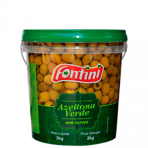 Azeitona verde Fontini Balde Sem Caroço 2 kg