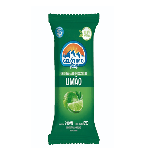 Gelo para Drink Sabor Limão Gelótimo Fruit Pacote 200ml