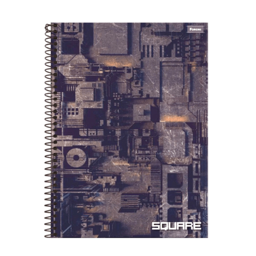 Caderno Universitário Foroni Capa Dura Square 96 Folhas