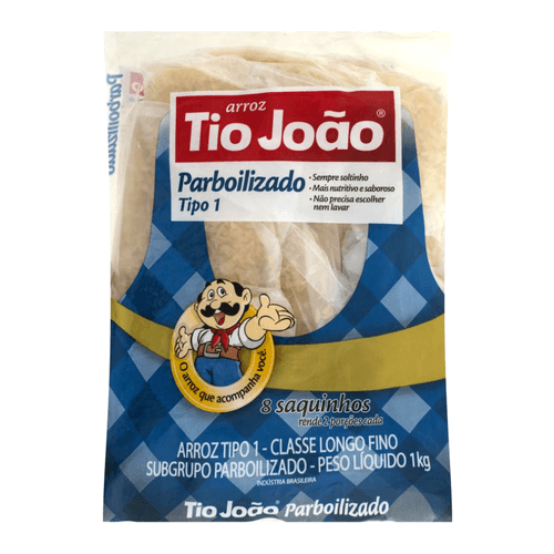 Arroz Tio João Parboilizado 1Kg com 8 Saquinhos