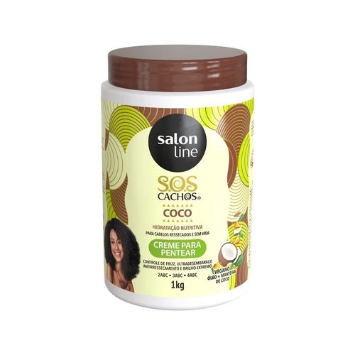 Creme para Pentear SOS Cachos Coco Tratamento Profundo Salon Line 1kg