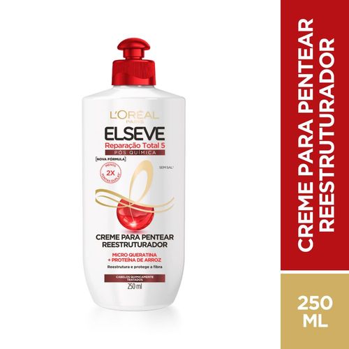 Creme Para Pentear Loréal Paris Elseve Reparação Total 5 Especial Química Frasco 250ml