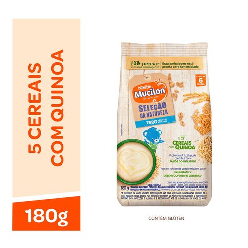 PREP MINGAU MUCILON 180G-SACHE 5CEREAIS/QUINOA