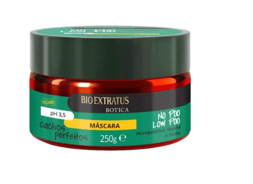 Máscara Bio Extratus Botica No Poo Low Poo Cachos Perfeitos 250g