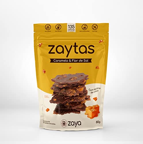 Lascas de Brownie Crocante Caramelo & Flor de Sal Zero Lactose Zaytas Pouch 80g