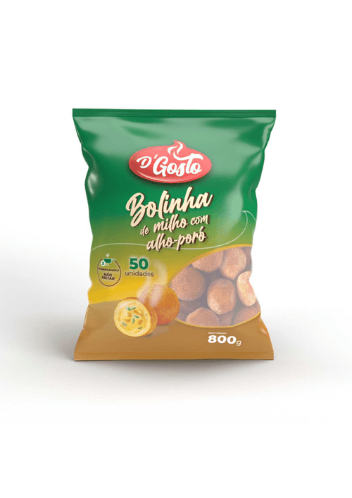 Salgadinhos Congelados Sabor Milho Com Alho Poró D Gosto 800g