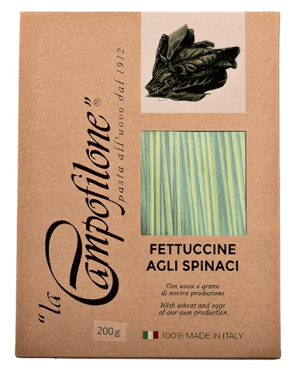 Massa Italiana Fettuccine Com Espinafre Elite Com Ovos La Campofilone 200 G