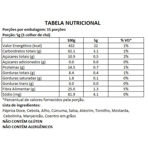 Tempero à Base de Especiarias Desidratadas para Frango Zero Sódio sem Adição de Sal BR Spices Fit Pote 75g