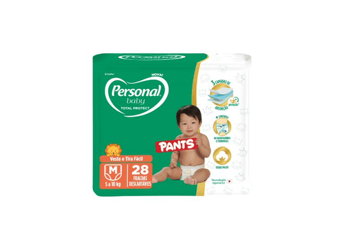 Fralda Descartável Infantil Pants Personal Baby Total Protect M Pacote 28 Unidades