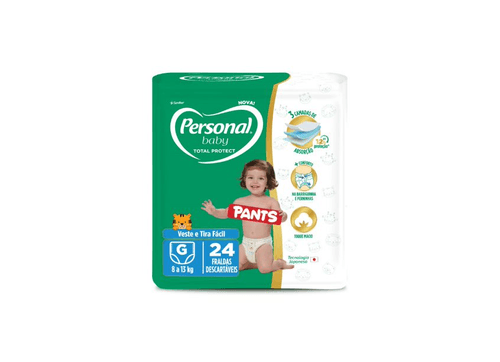 Fralda Descartável Infantil Pants Personal Baby Total Protect G Pacote 24 Unidades
