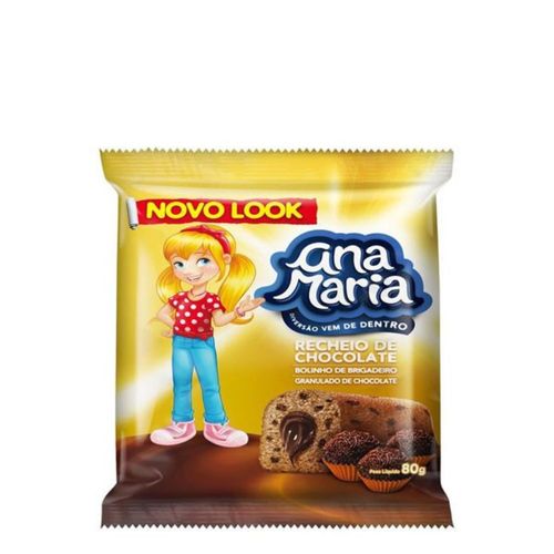 Bolinho Ana Maria Chocolate com Recheio de Brigadeiro Pacote 80g