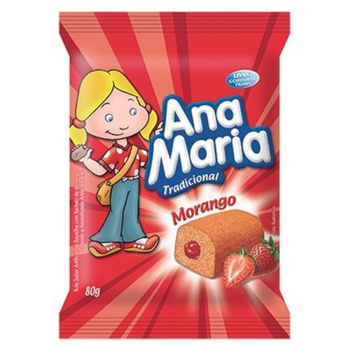 Bolinho Ana Maria com Recheio de Morango 80 g