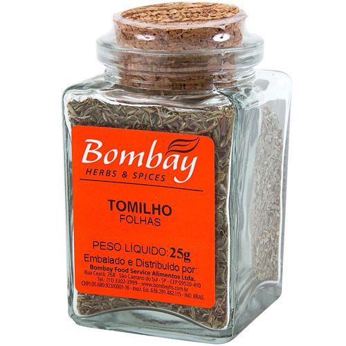 Tomilho Folhas Bombay Vidro 25g