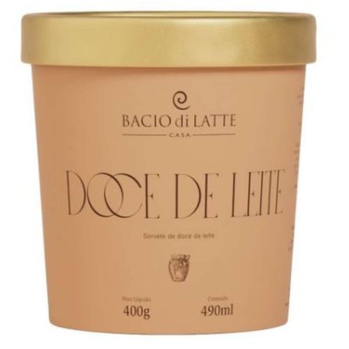 Sorvete com Doce de Leite BACIO DI LATTE Pote 490ml