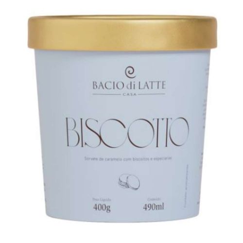 Sorvete com Caramelo e Especiarias BACIO DI LATTE Biscotto Gingerbread Pote 490ml