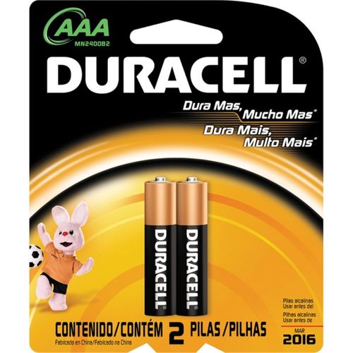 Pilha Duracell Alcalina Palito AAA com 2 Unidades