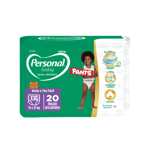 Fralda Descartável Infantil Pants Personal Baby Total Protect XXG Pacote 20 Unidades
