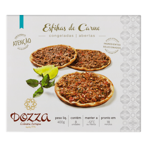 Esfirra Congelada Aberta Carne Dozza Caixa 400g 8 Unidades