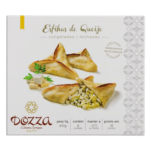 Esfirra Congelada Fechada Queijo Dozza Caixa 400g 8 Unidades