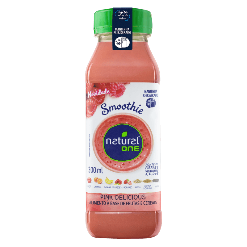 Smoothie-De-Frutas-E-Cereais-Pink-Delicious-Natural-One-Refrigerado-Garrafa-300ml